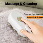 DesiTails® 3-in-1 Electric Pet Steam Brush with One-Click Spray Comb – Removes Loose & Floating Hair Easily