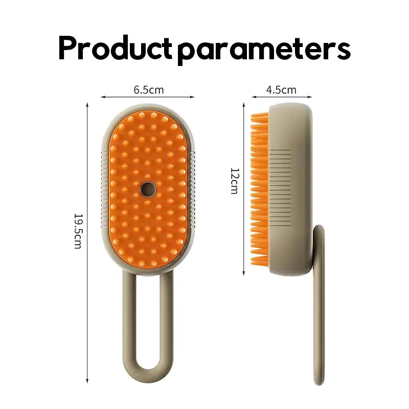 DesiTails® 3-in-1 Electric Pet Steam Brush with One-Click Spray Comb – Removes Loose & Floating Hair Easily