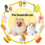 DesiTails® 3-in-1 Electric Pet Steam Brush with One-Click Spray Comb – Removes Loose & Floating Hair Easily