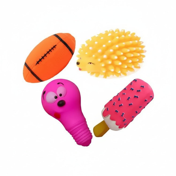 DesiTails® 4-Piece Squeaky Rubber Puppy Toy Set DesiTails®