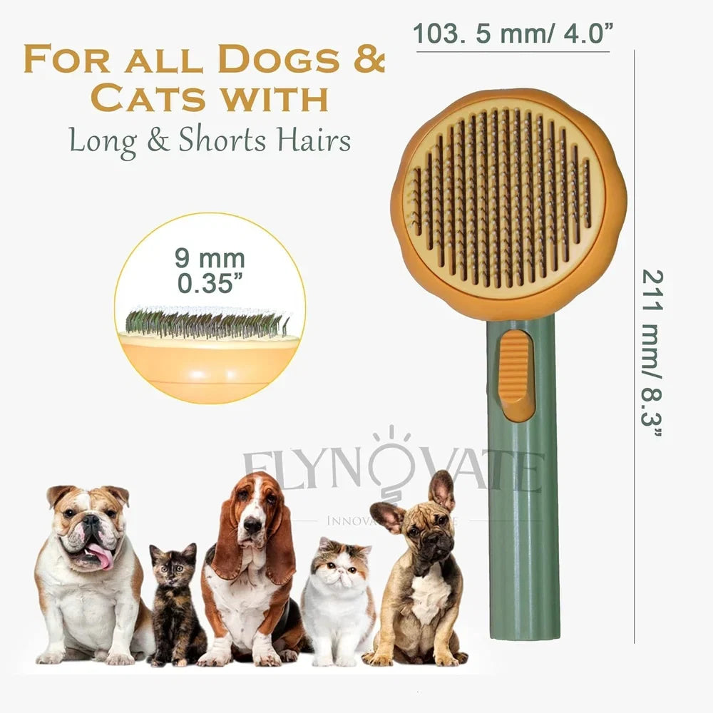 DesiTails® Pumpkin Pet Grooming & Massage Brush