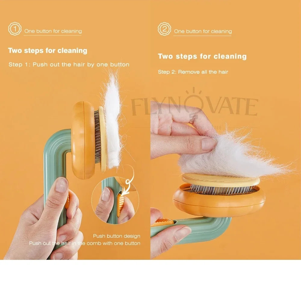DesiTails® Pumpkin Pet Grooming & Massage Brush