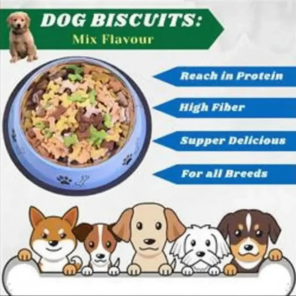 RV DOG BISCUIT PACK OF || 400GM COLOUR || MIXED FLOVOUR FOR ALL LIFE STAGES DOGS