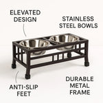 DesiTails® Elevated Stainless Steel Double Pet Feeder Stand (950ml x 2) DesiTails®