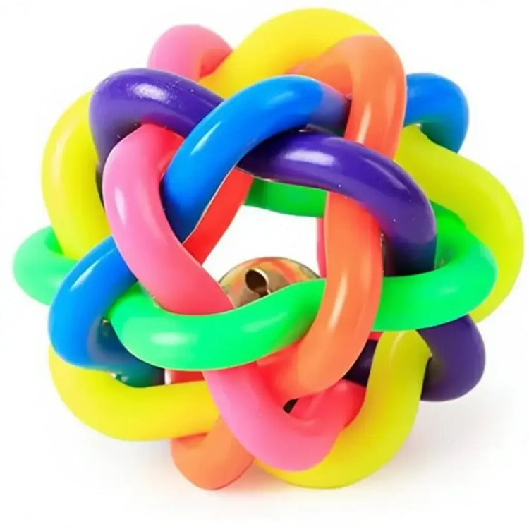 DesiTails® Multi-Color Rubber Wire Ball Toy with Bell DesiTails®