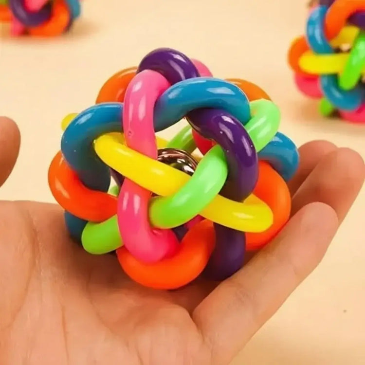 DesiTails® Multi-Color Rubber Wire Ball Toy with Bell DesiTails®