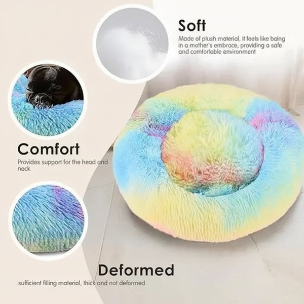 DesiTails® Round Pet Bed for Cats & Puppies (50cm, Small Multi) DesiTails®