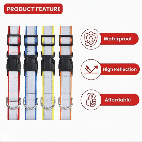 DesiTails® High-Visibility Reflective Dog Collars (Pack of 5) DesiTails®